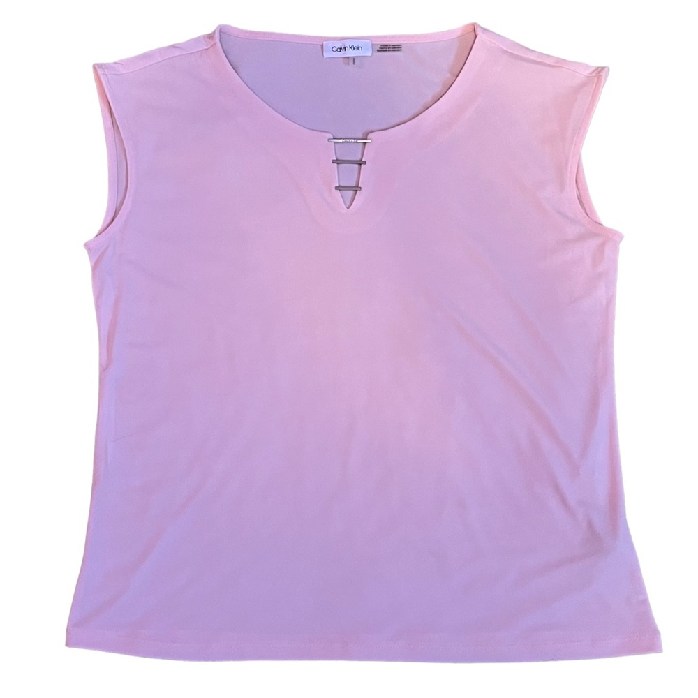 Pale pastel pink Calvin Klein sleeveless blouse top nwot